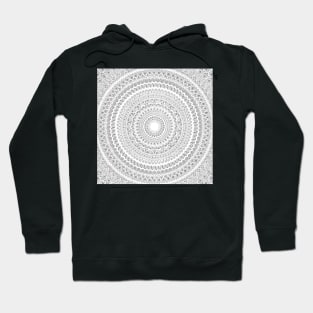 White mandala design on grey Hoodie